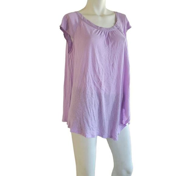 Free people womens Sz XS lilac keep it casual tee relax fit - Picture 4 of 8